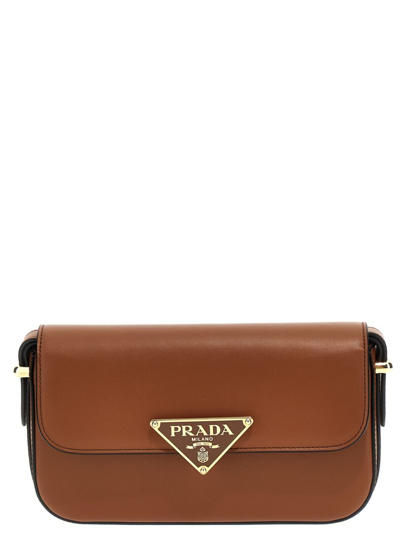 Leather shoulder bag PRADA Brown