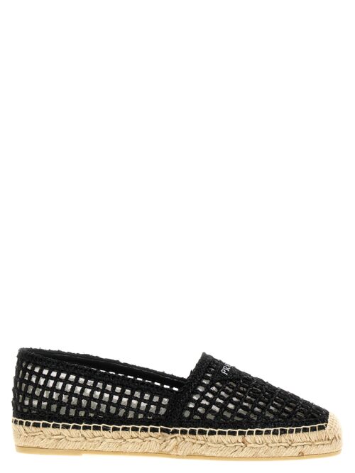 Woven fabric espadrilles PRADA White/Black