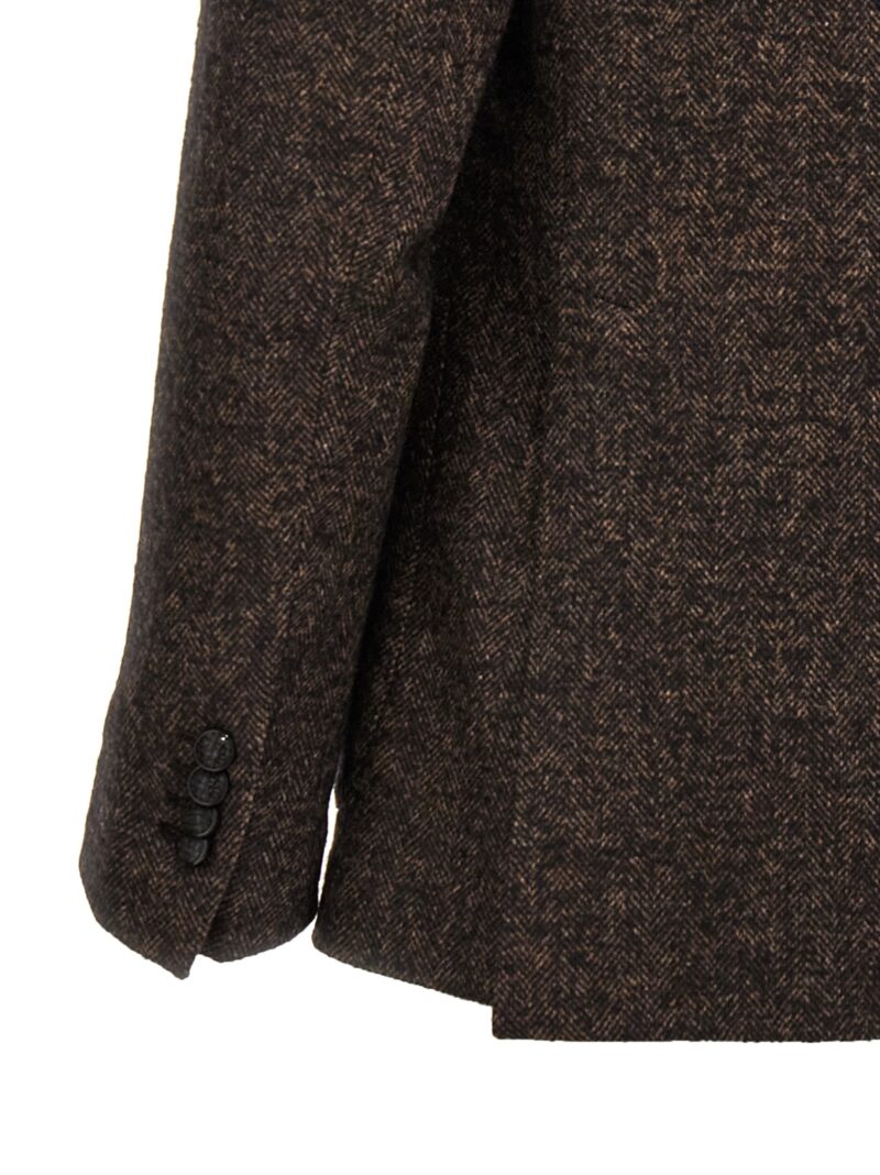 'Montecarlo' jacket 77% wool 16% polyamide 6% cotton TAGLIATORE Brown