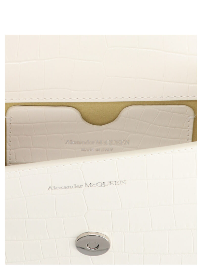 'JewelledSat'' mini crossbody bag 100% calf leather (bos taurus) ALEXANDER MCQUEEN White