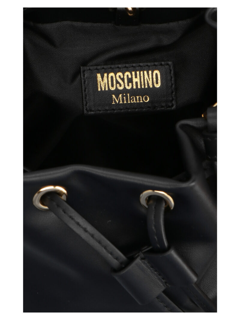 Logo bucket bag 100% calf leather (bos taurus) MOSCHINO Black