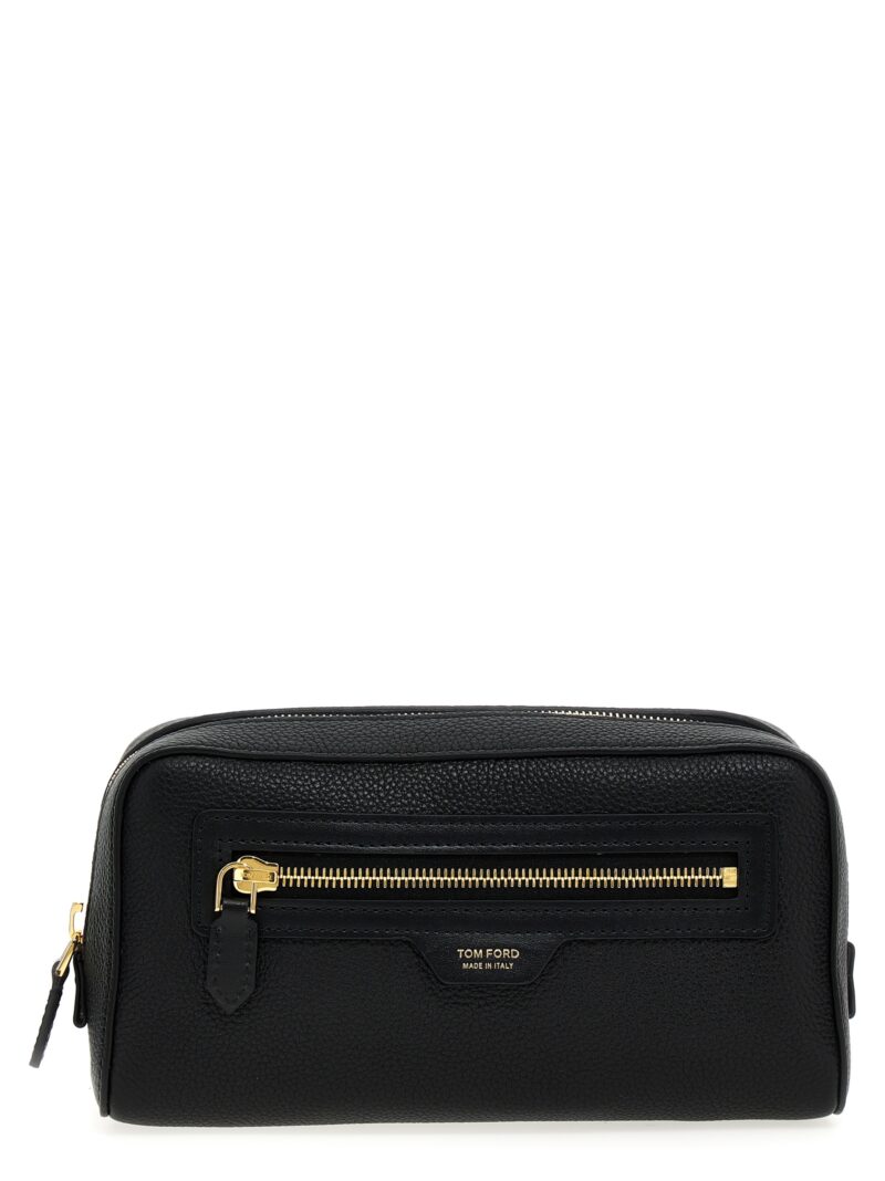 Logo leather beauty case TOM FORD Black