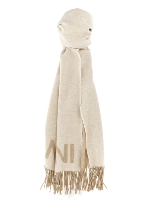 Maxi logo scarf GANNI Beige