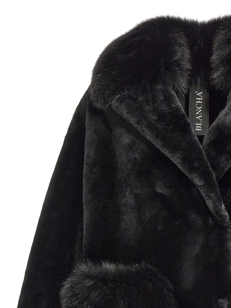 'Merino Straight-Volpe Shadow' fur Woman BLANCHA Black