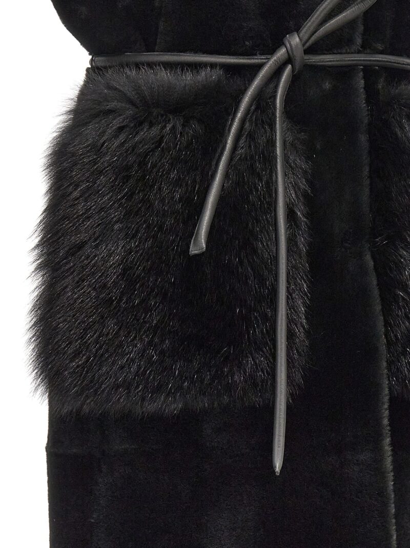 'Merino Straight-Volpe Shadow' vest 100% shearling BLANCHA Black