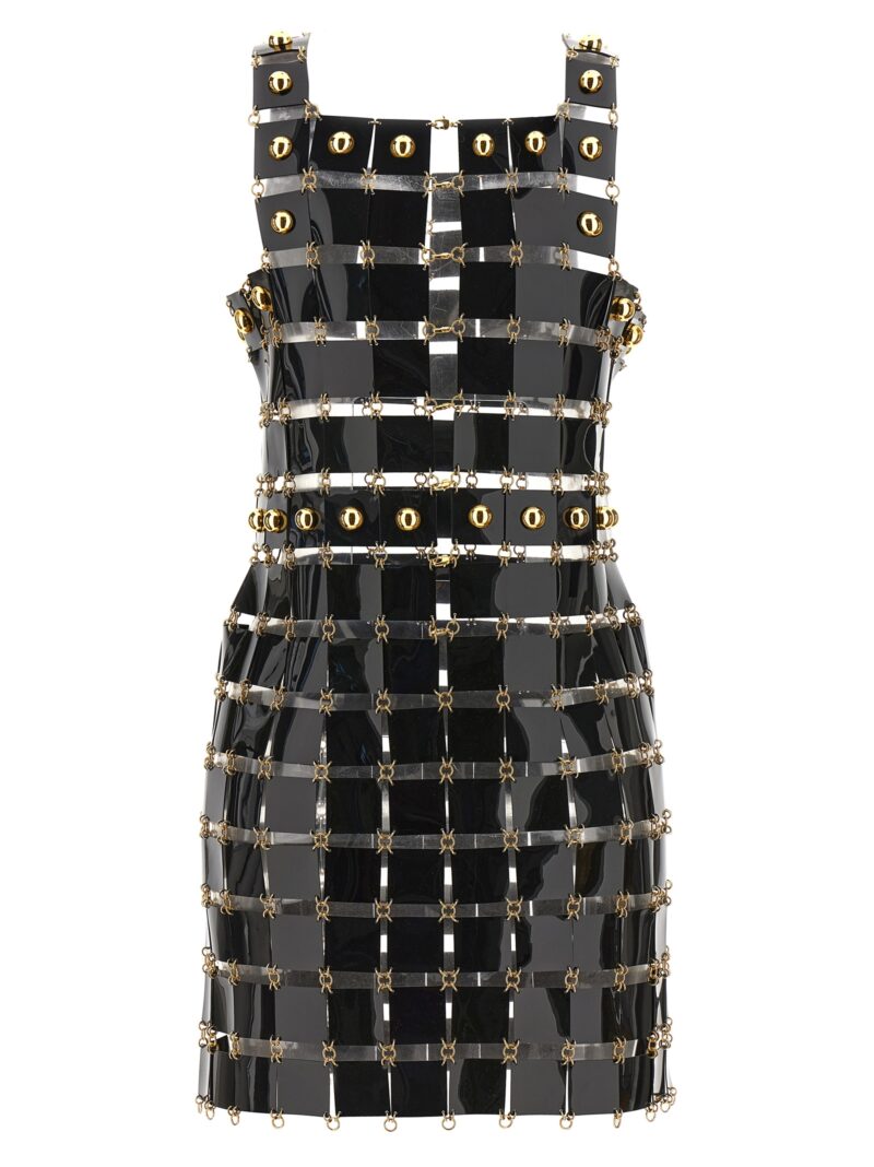 Vinyl check dress 24AIRO875PS0503P001 PACO RABANNE Black