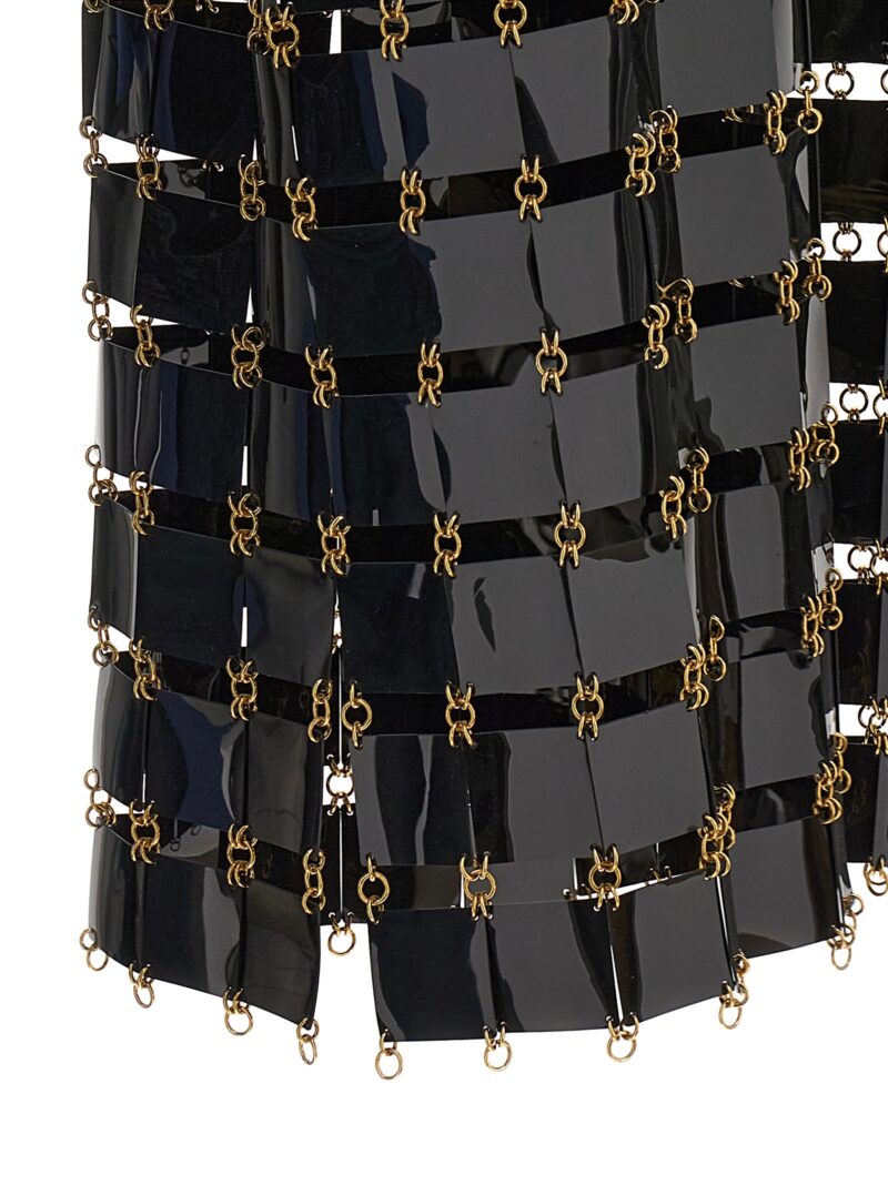 Vinyl check dress 60% vinyl 30% steel 10% iron PACO RABANNE Black