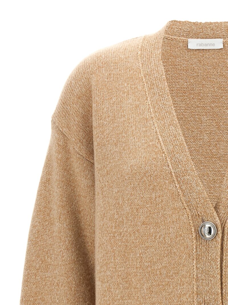 Logo buttons cardigan Woman PACO RABANNE Beige