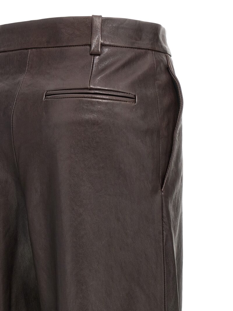 'Caiton' pants 100% lamb leather KHAITE Brown