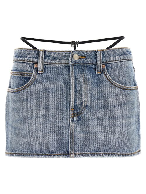 'Prestyle Diamante Charm' skirt DENIM X ALEXANDER WANG Light Blue