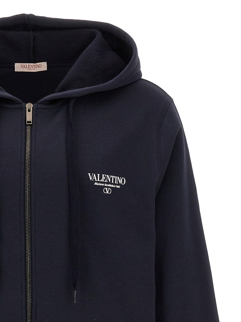 Valentino logo print hoodie Man VALENTINO GARAVANI Blue