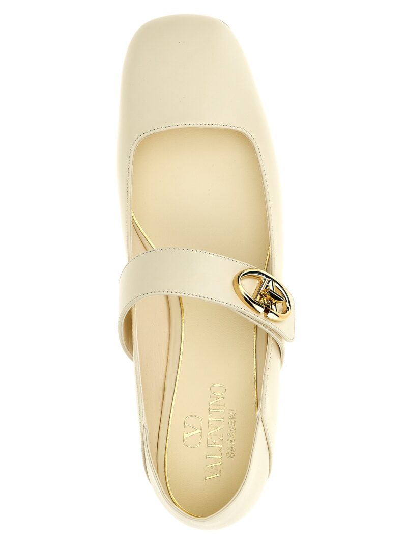 Valentino Garavani 'VLogo' ballet flats 100% calfskin leather (Bos Taurus) VALENTINO GARAVANI White