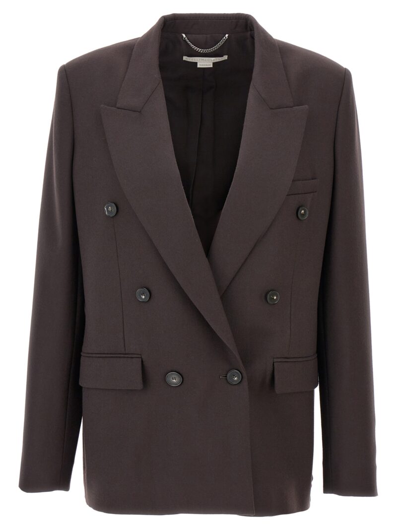 Double-breasted wool blazer STELLA MCCARTNEY Brown