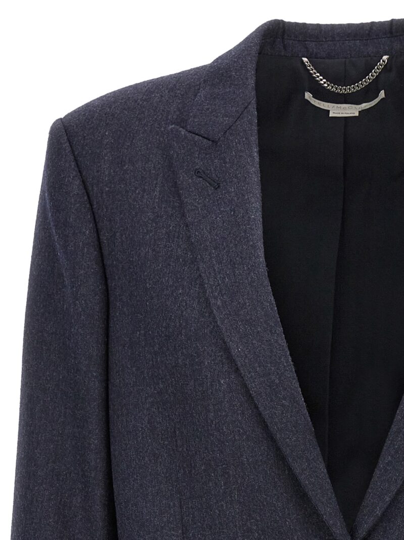 Single-breasted wool blazer Woman STELLA MCCARTNEY Blue