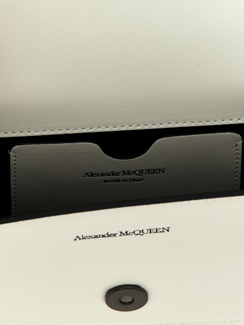 'Mini Jewelled Satchel' shoulder bag 100% cow leather (Bos Taurus) ALEXANDER MCQUEEN White/Black