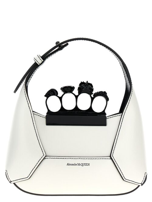 'Mini The Jewelled Hobo' handbag ALEXANDER MCQUEEN White/Black