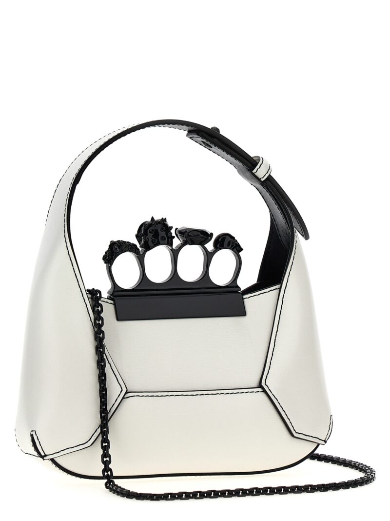 'Mini The Jewelled Hobo' handbag 731136DYTAV9210 ALEXANDER MCQUEEN White/Black