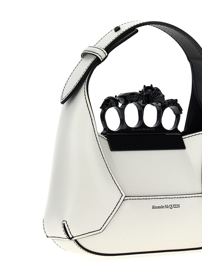 'Mini The Jewelled Hobo' handbag Woman ALEXANDER MCQUEEN White/Black