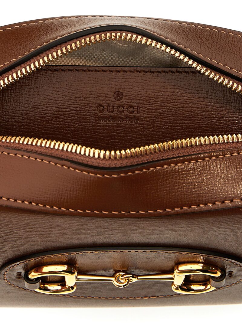 'Gucci Horsebit 1955' crossbody bag 100% calfskin leather GUCCI Brown