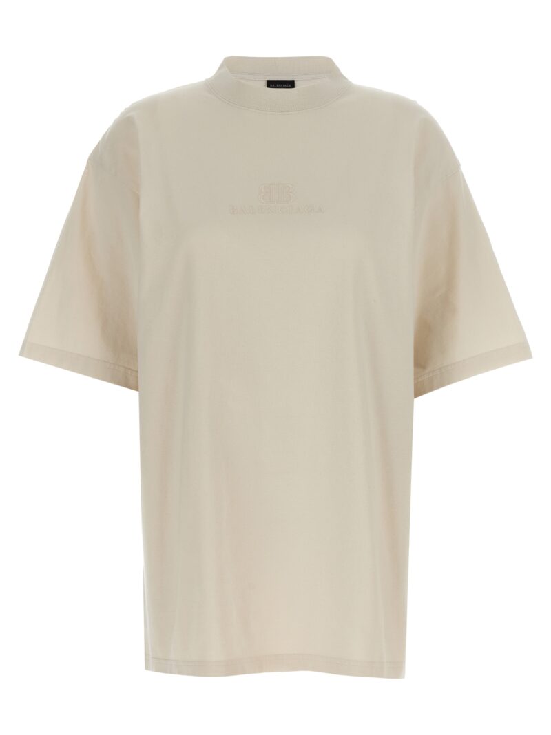 Logo embroidery t-shirt BALENCIAGA Beige