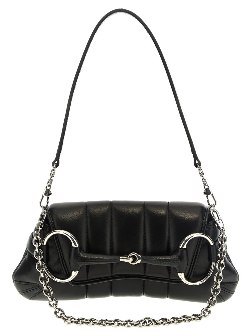 'Horsebit' small shoulder bag GUCCI Black