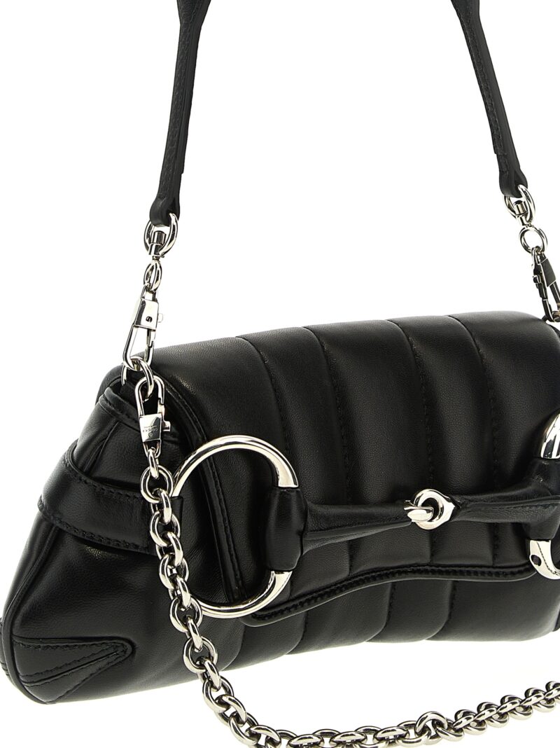 'Horsebit' small shoulder bag Woman GUCCI Black