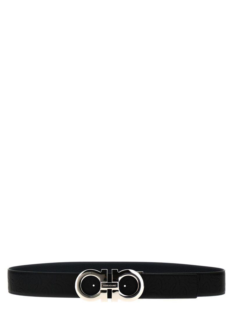 'Gancini' reversible belt FERRAGAMO Black