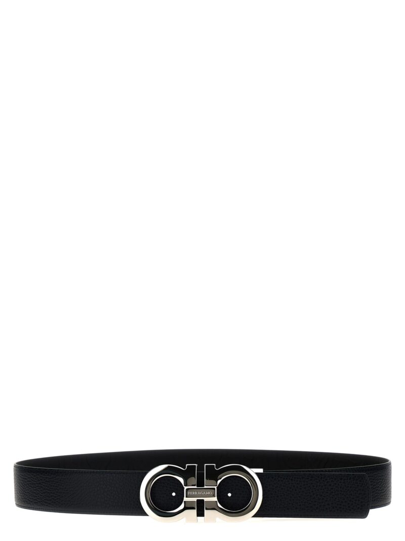 'Gancini' reversible belt 765034NERO FERRAGAMO Black