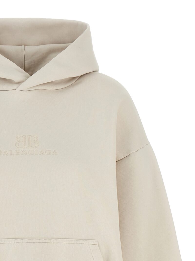 Logo embroidery hoodie Woman BALENCIAGA Beige