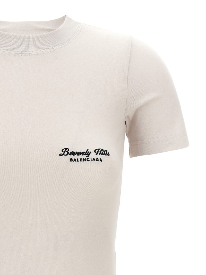 Logo embroidery t-shirt Woman BALENCIAGA White/Black