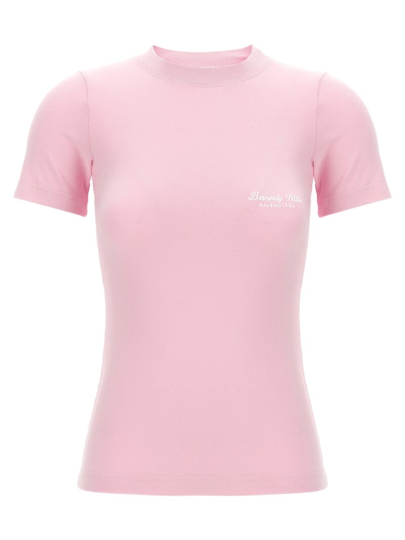 Logo embroidery t-shirt BALENCIAGA Pink