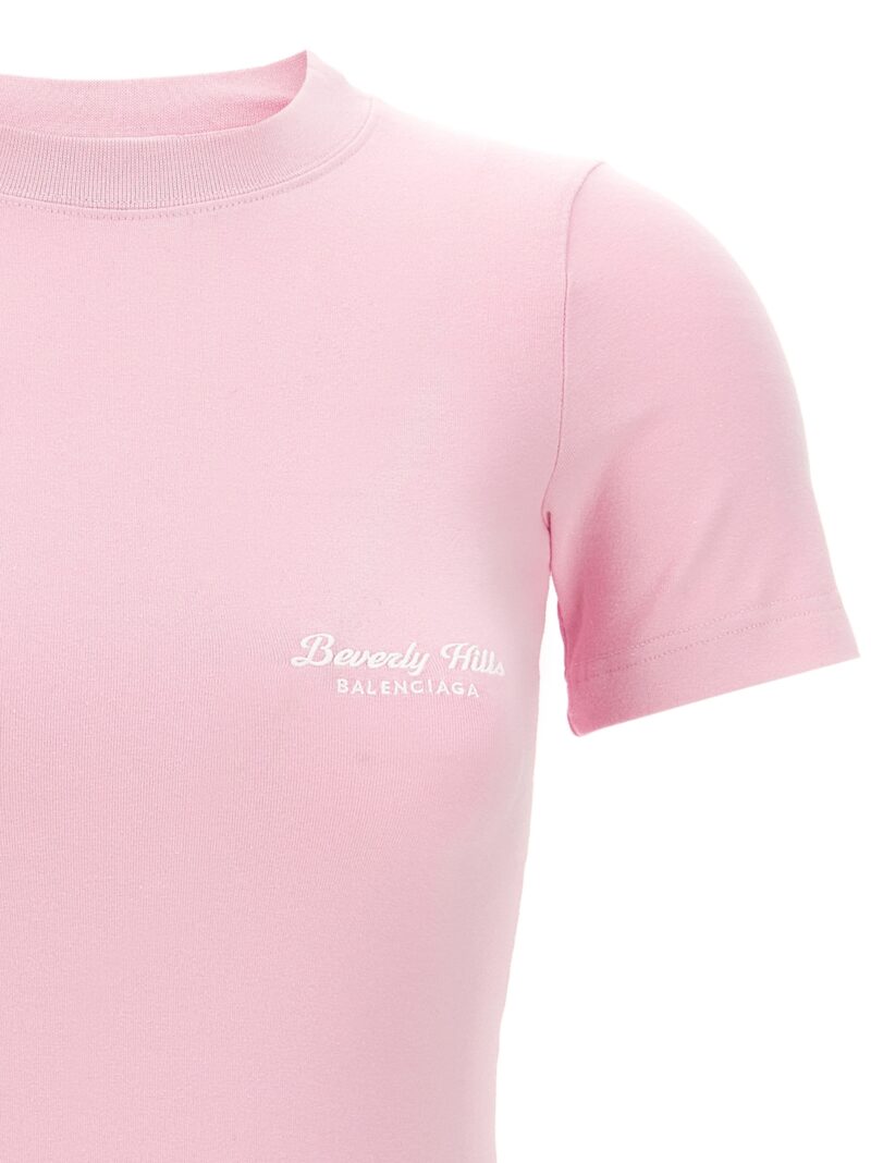 Logo embroidery t-shirt Woman BALENCIAGA Pink