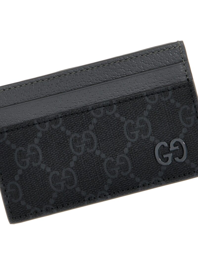 Logo card holder Man GUCCI Gray