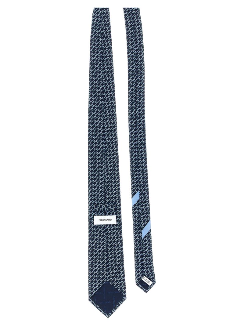 'Gancini' tie 774307FNAVY FERRAGAMO Blue