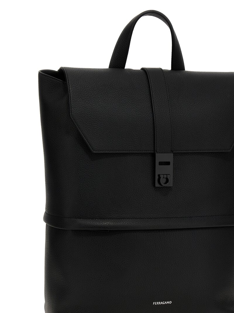 Leather backpack Man FERRAGAMO Black