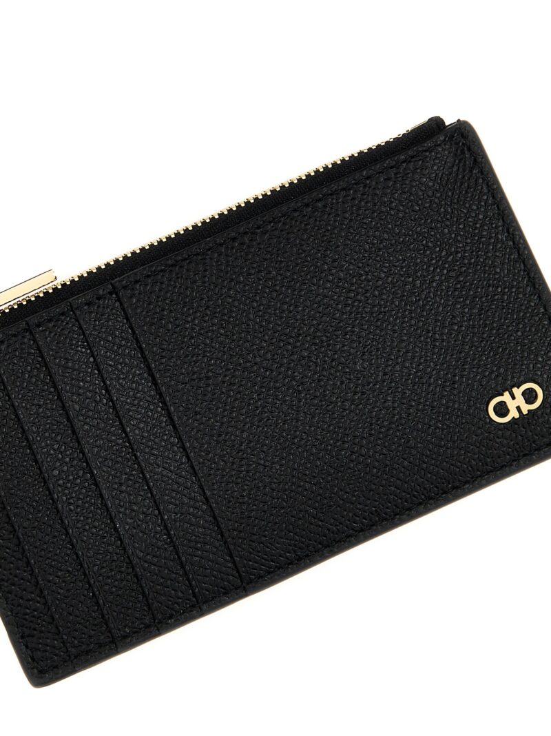 'Gancini' card holder Man FERRAGAMO Black