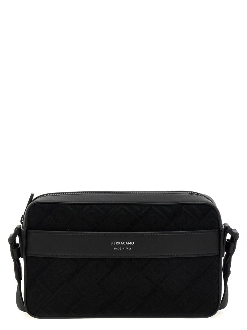 'Gancini' crossbody bag FERRAGAMO Black