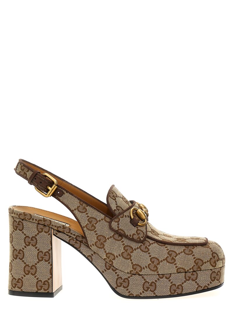 'Morsetto' slingback GUCCI Beige