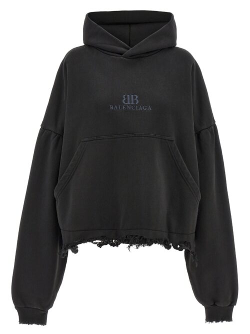 Logo embroidery hoodie BALENCIAGA Black