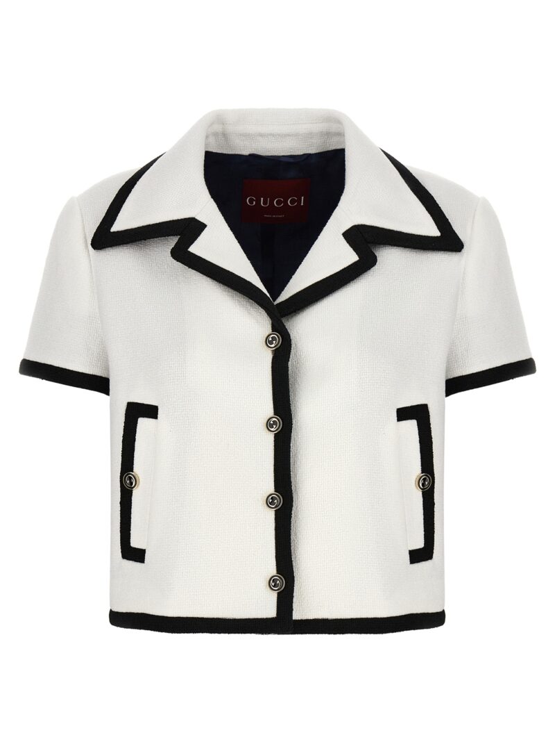 Tweed crop jacket GUCCI White/Black