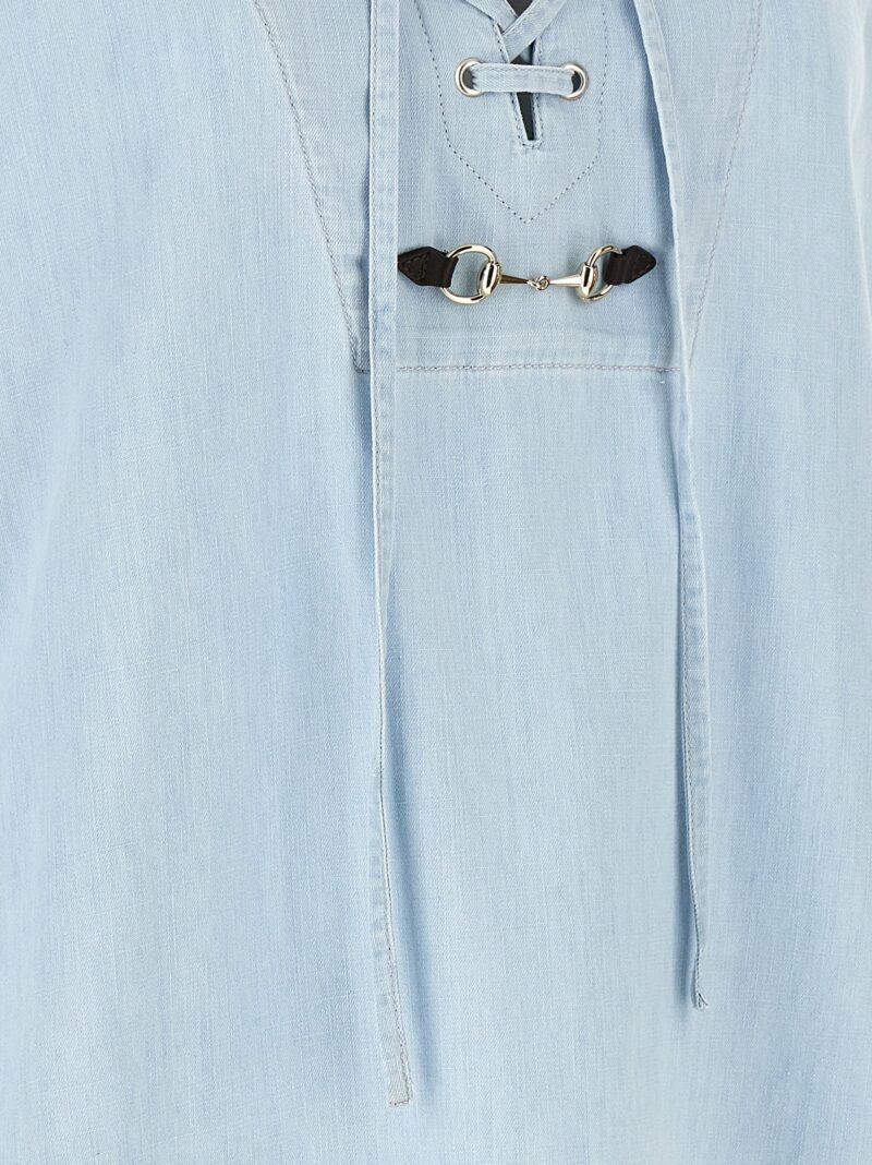 'laccetto' shirt 100% cotton GUCCI Light Blue