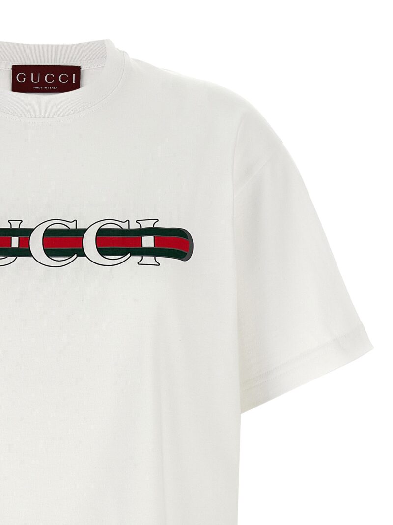 'Gucci Web' T-shirt Woman GUCCI White