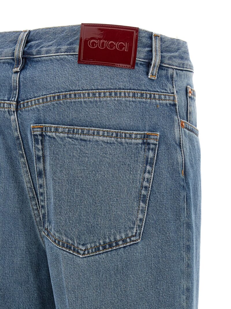 Cropped jeans 100% cotton GUCCI Light Blue