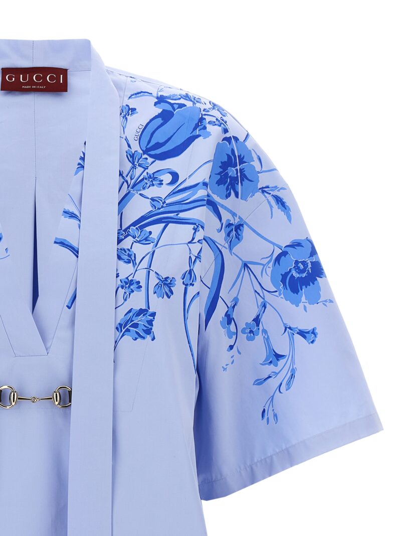 'Fiori e Insetti Gucci' dress Woman GUCCI Light Blue