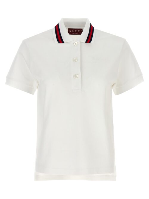 Web tape polo shirt GUCCI White