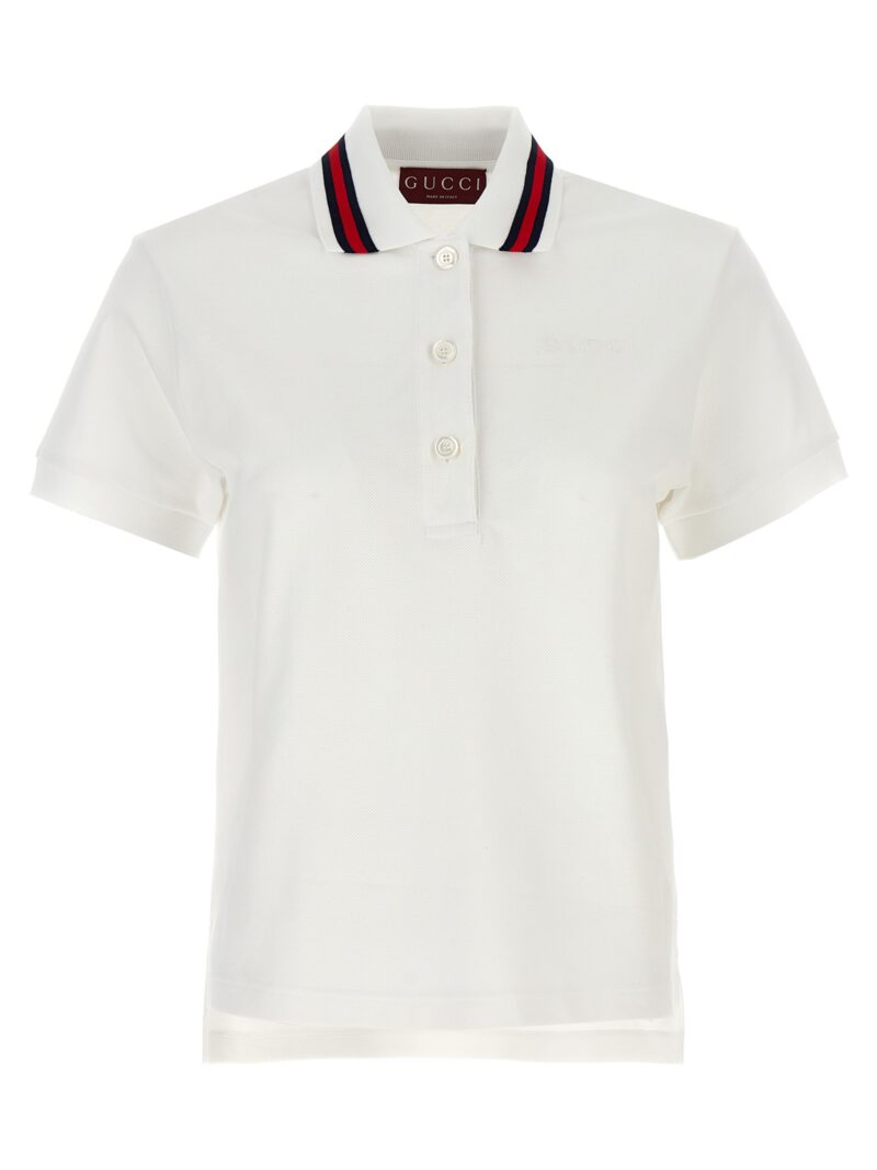 Web tape polo shirt GUCCI White