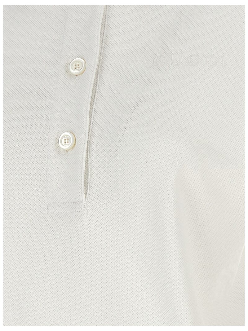 Web tape polo shirt 100% cotton GUCCI White