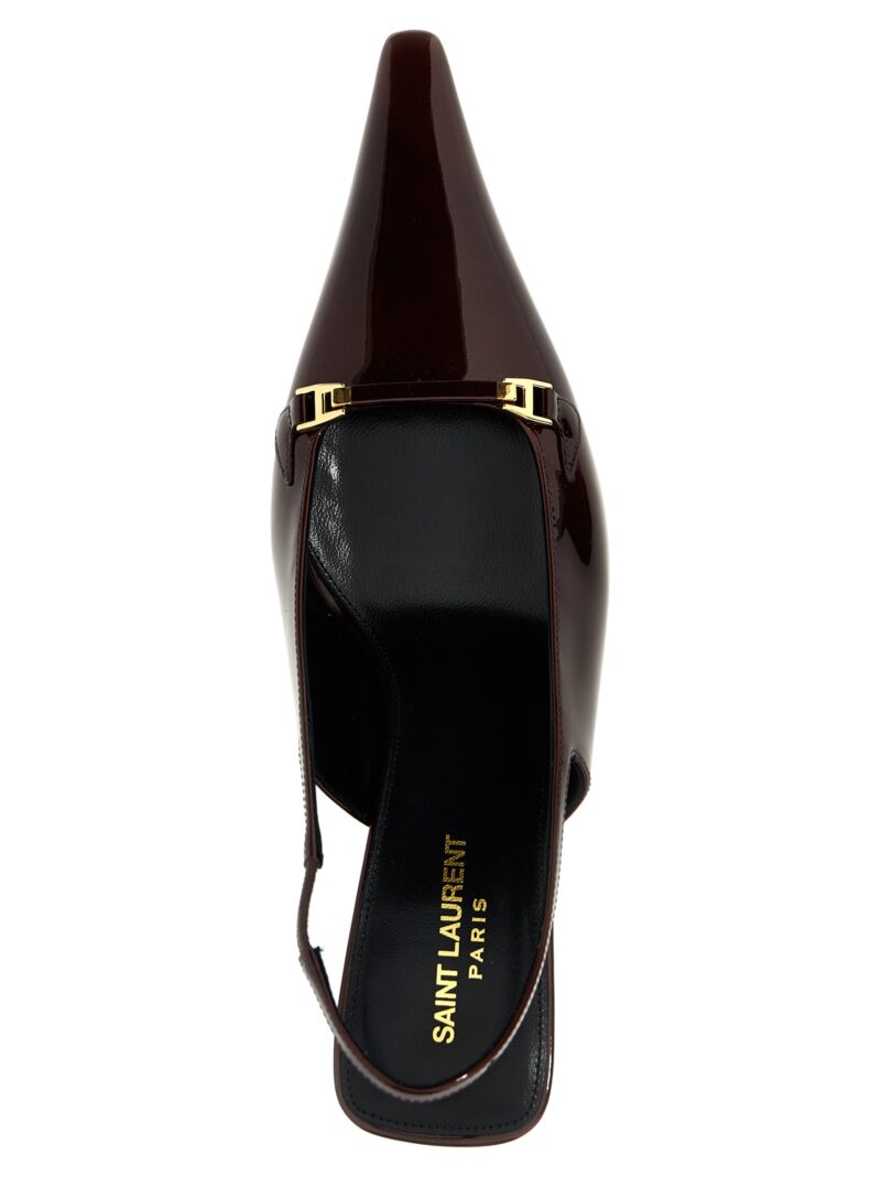 'Carine' slingback 100% calfskin leather (Bos Taurus) SAINT LAURENT Bordeaux