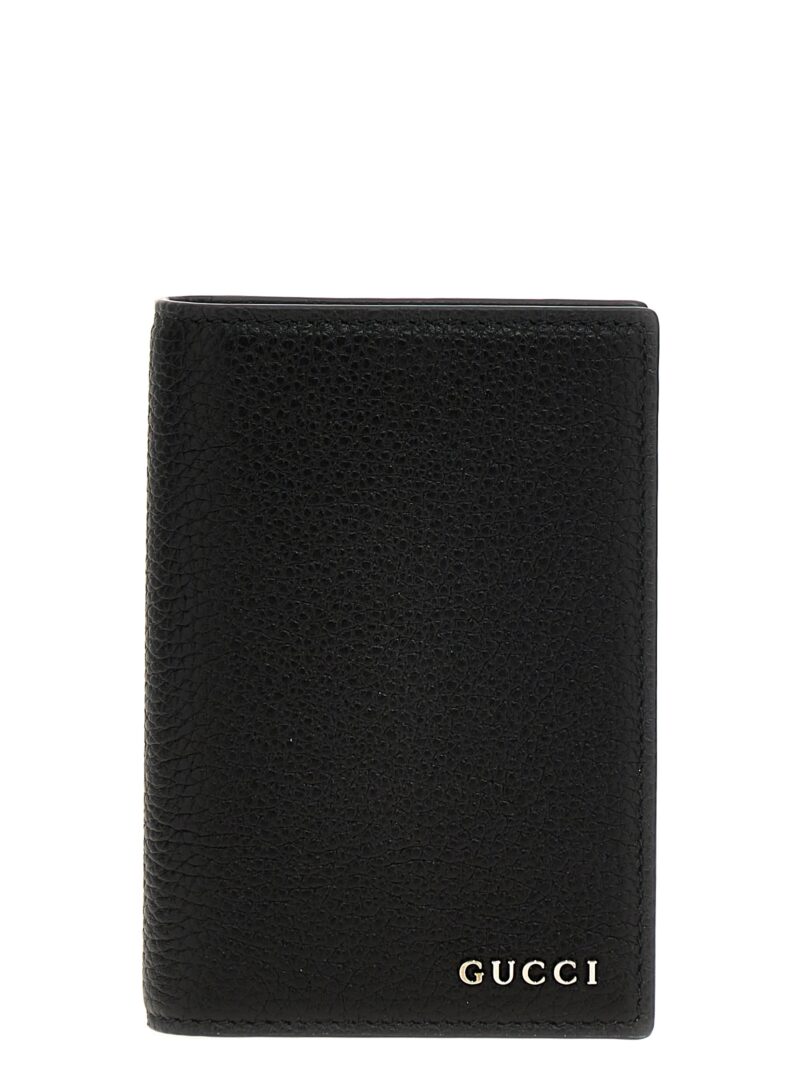 Logo passport holder GUCCI Black