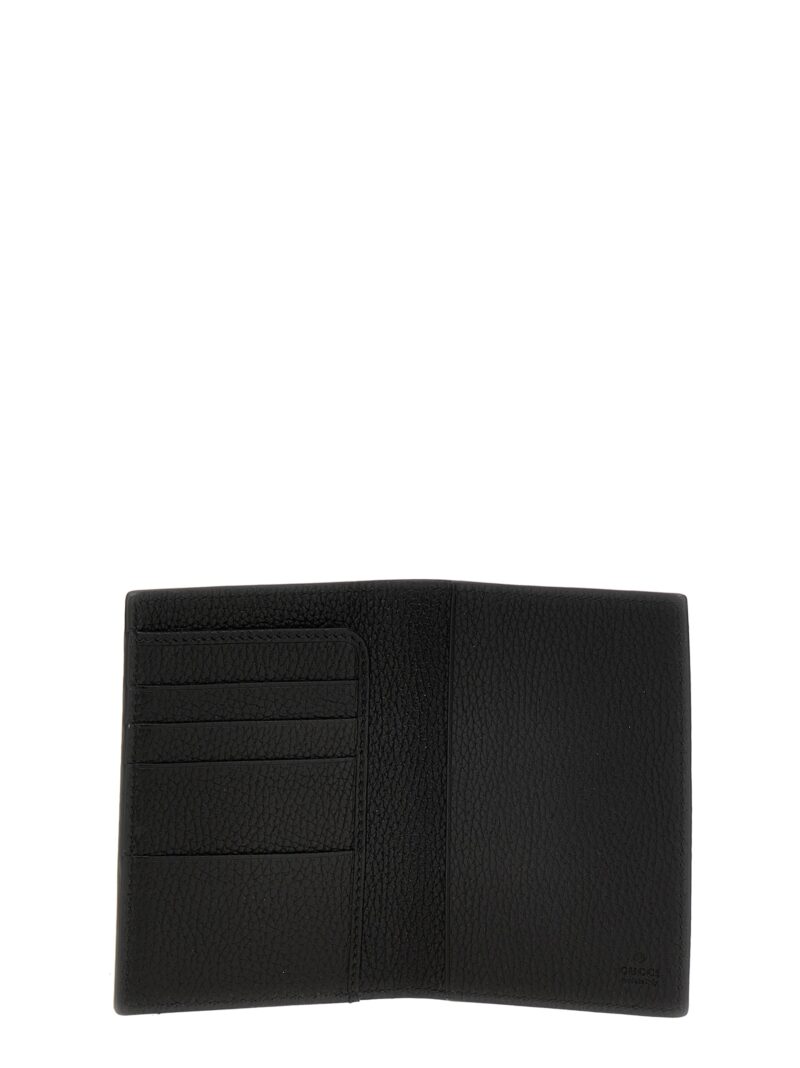 Logo passport holder Man GUCCI Black